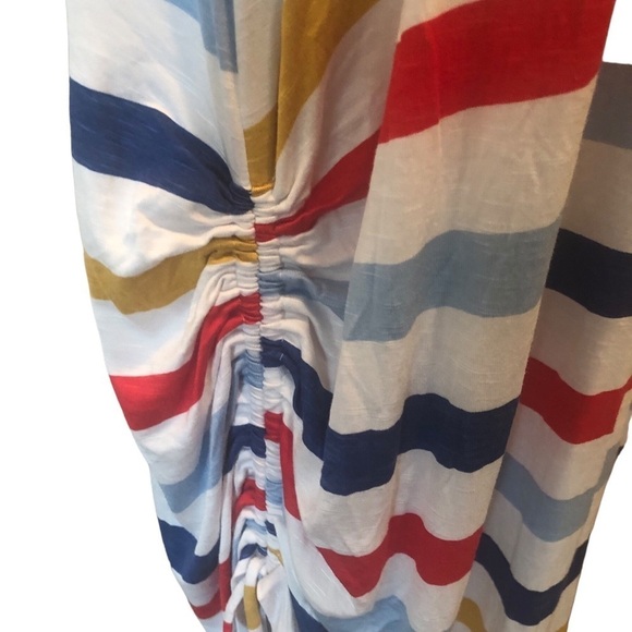 Lane Bryant Stretch Striped Maxi Tank Jersey Knit Dress 18/20  Beach Ruched Hem - Picture 4 of 10